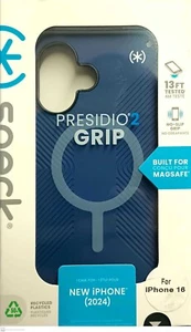 Speck Presidio2 Grip with MagSafe Case For iPhone 16 - Coastal Blue - Picture 1 of 2