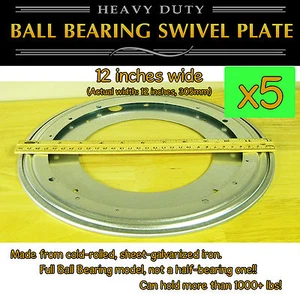 5 pcs - 12 inch (305mm) Full Ball Bearing Swivel Plate Lazy Susan Turntable - Picture 1 of 3