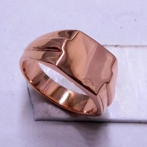 Kupfer Designer strukturierter Siegelring Guss Bandring neu eingetroffen Geschenk für Ihn Schmuck - Bild 1 von 5