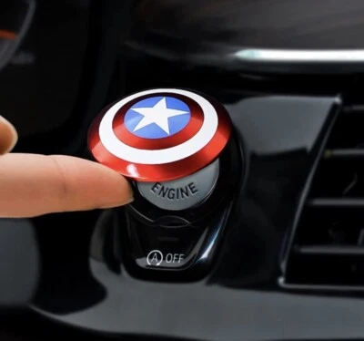 Captain America Car Interior Engine Ignition Start Stop Push Button Switch Cover - Image 1 of 4