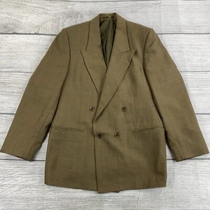 Park Avenue Double Breasted Blazer Men Size M ( 40 ) Wool Blend Sport Coat Brown - Picture 1 of 10
