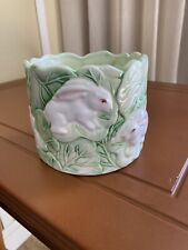 Haldon Group Japan Planter White Bunny Rabbit Vase Medium 5.25” x 4.5” Vintage