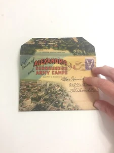 1940s Alexandria LA Louisiana Surrounding Army Camps Postcard Folder Booklet - Picture 1 of 4