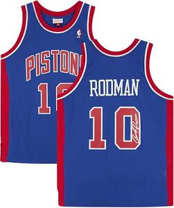Dennis Rodman Detroit Pistons Signed Blue 1988-89 Mitchell & Ness Replica Jersey