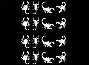 Calcomanías de vidrio fundido blanco de 1 pulgada Scorpion 16 piezas - Imagen 1 de 2