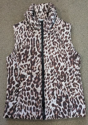 CAbi жилет Джульетта пуховик молнии леопард животных печати коричневый #3120 женщин средний новый без ЯРЛЫКОВ - Изображение 1 из 4