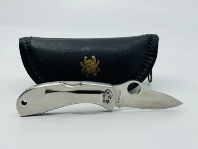 *Early Spyderco Executive Pocket Knife With Case Stainless 3 Screw 1980s Japan - Image 1 of 4