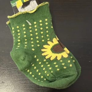 Infant Girls NWT John Deere Tractor Socks Gift 6-12 Months Sunflower Green - Picture 1 of 3