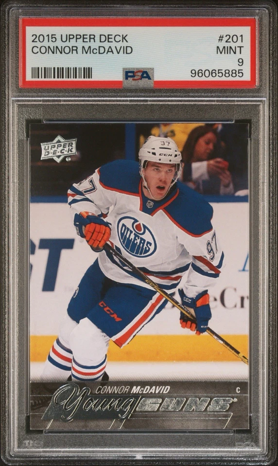 2015 Upper Deck Коннор Макдэвид Young Guns дебютант RC NO201 PSA 9 как новые Oilers - Изображение 1 из 1