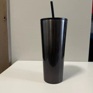 Starbucks 2019 Stainless Steel Black Glitter Ombre Tumbler 24 Oz Venti Straw Cup - Picture 1 of 5