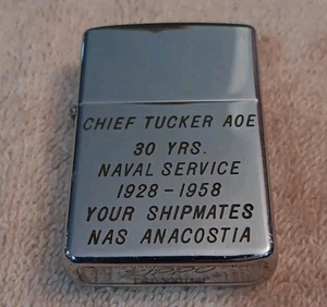 Vintage Zippo 1958 30 Year Annivesary NAS Anacostia - Picture 1 of 8
