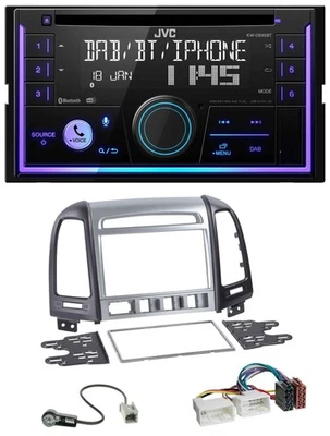 JVC MP3 USB 2DIN DAB Bluetooth CD Autoradio für Hyundai Santa Fe 4 Schalter ab 1 - Bild 1 von 4