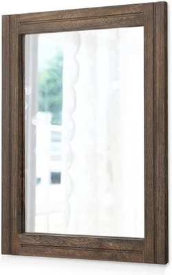 Espejo de madera rústico rectangular decorativo para colgar en la pared espejos con marco para B... Foto 1 de 4