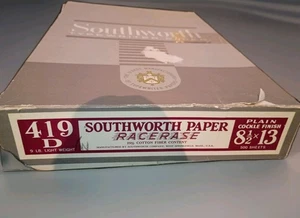 20 Blatt altes Southworth Schreibmaschinenpapier 419 D 9# geringes Gewicht 8,5 x 13 - Bild 1 von 4