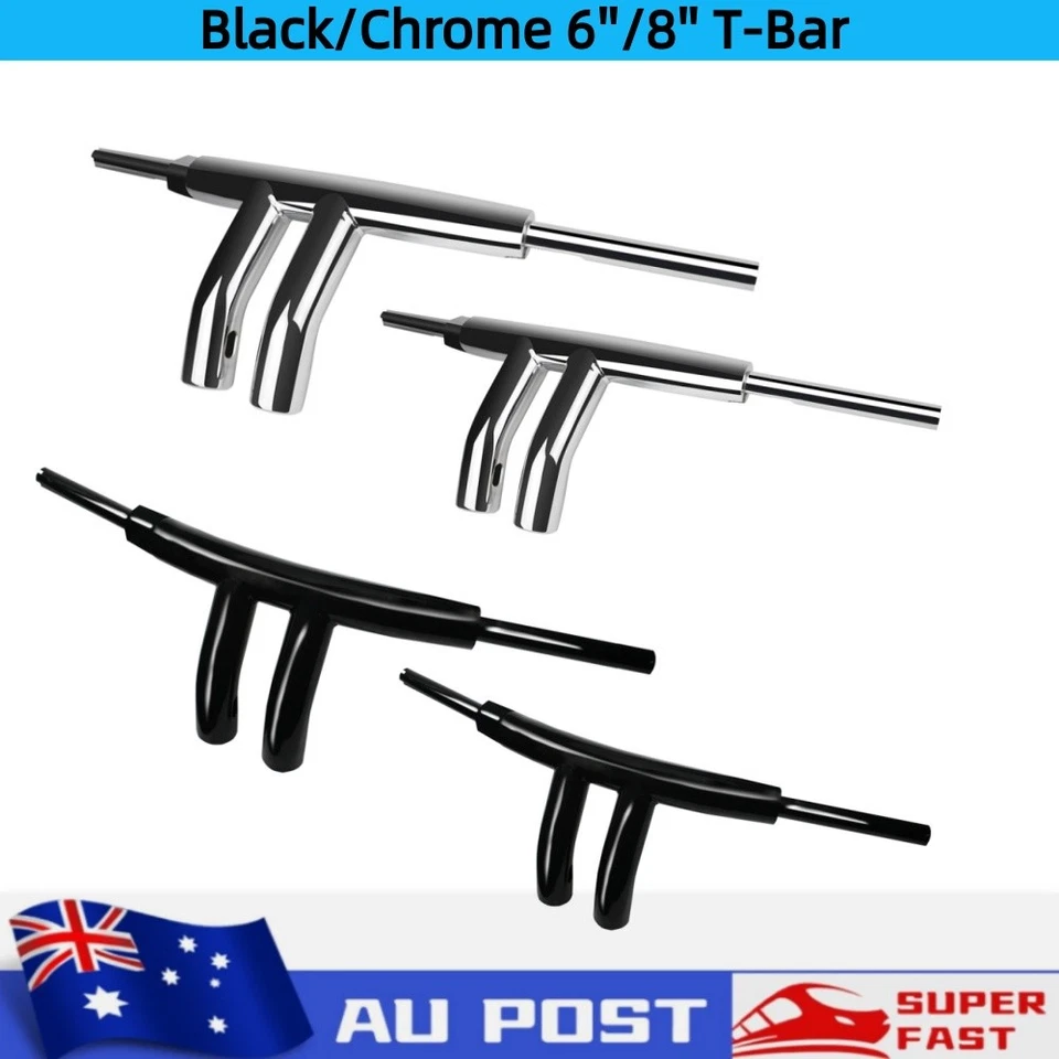 6/8" Rise Ape Hanger Drag Bar Chrome/Black Handlebar For Harley Dyna Low Rider . - image 1 of 4