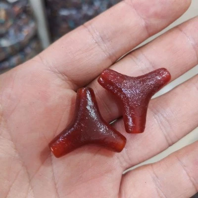 Componente de joyería collar espaciador pátina antigua cuentas tres vías ágata roja natural 1 pieza Foto 1 de 4