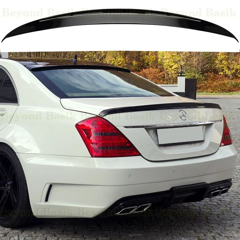 Alerón negro brillante para Mercedes W221 Clase S 2007 2008 2009-12 2013 sedán Foto 1 de 1
