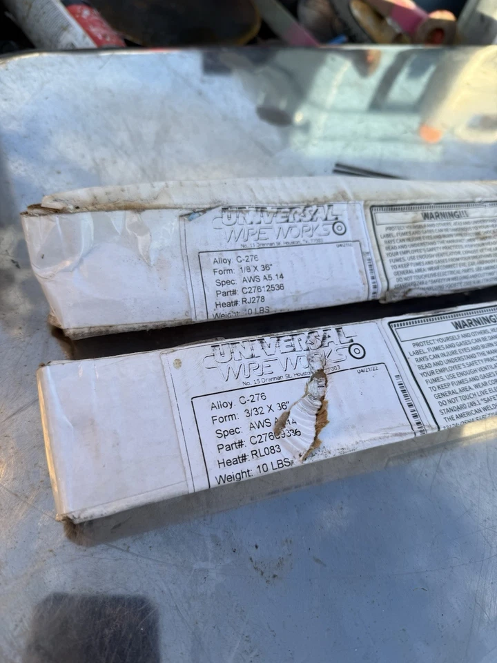 Varilla de soldadura Hastelloy C-276 x ERNiCrMo-4 TIG 3/32" X 36" 10 lb y 1/8”x 36” Foto 1 de 4