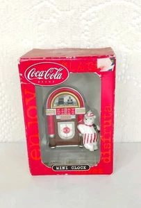 Coca Cola Mini Clock Polar Bear Soda Jerk Juke Box 2002 Needs Battery - Picture 1 of 24