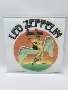 Vintage 1985 Led Zeppelin Carnvial Glass Mirror 6X6 Original - Picture 1 of 4