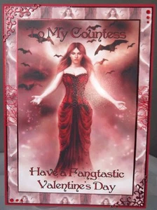 Handmade Gothic Valentine's Day card with a countess design - Picture 1 of 1