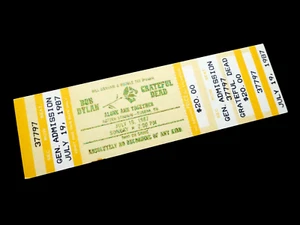 Grateful Dead Ticket Bob Dylan & The Dead Oregon Ducks Eugene 7/19/87 7/19/1987 - Picture 1 of 12