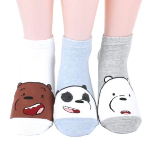 Calze We Bare Bears Calze Donna 3 paia (Grizzly, Panda, Orso Ghiaccio) - Made in Kore - Foto 1 di 6