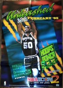 1994-95 Skybox Hoops 2 Basketball Cards Advertising Poster David Robinson - Picture 1 of 3