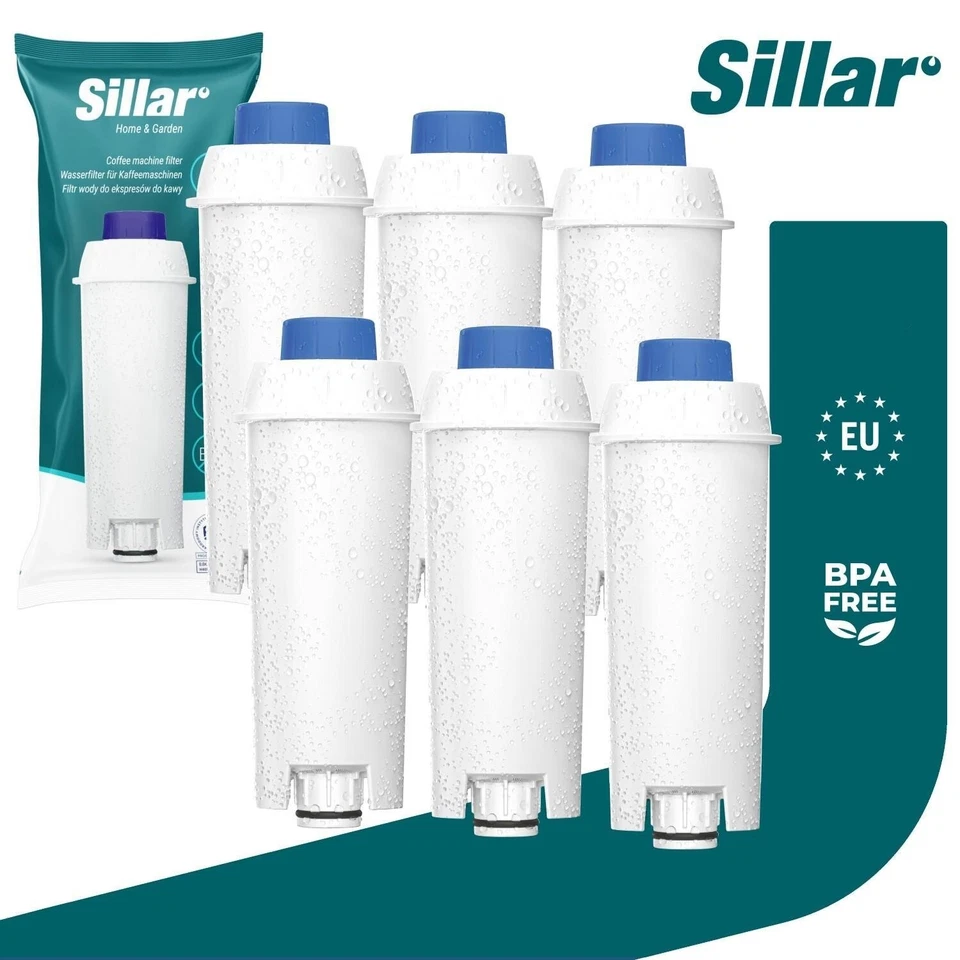 SILLAR 1-20x Wasserfilter für DeLonghi DLS C002 SER 3017, ECAM ESAM ETAM Serie