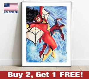 Spider-Man Spider-Woman Poster 18" x 24" Print Wall Art Marvel Comics Spiderman - Picture 1 of 3