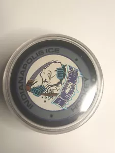 indianapolis ice Puck Hard Plastic enclosed Display Case made in czech republic - Picture 1 of 10