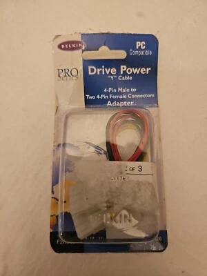 Belkin Pro Series F2N503 Drive Power “Y” Cable 4 Pin Male to Two 4 Pin Female - Image 1 of 2