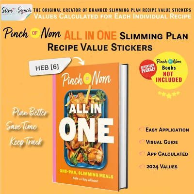 PINCH of NOM ALL IN ONE STICKERS Precalculated Slimming Plan Recipe Values 2025