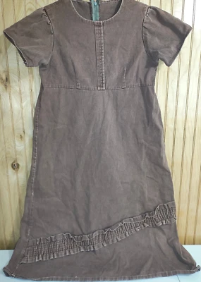 Vestido vaquero marrón casero para niñas talla 12? Long Modest Foto 1 de 4