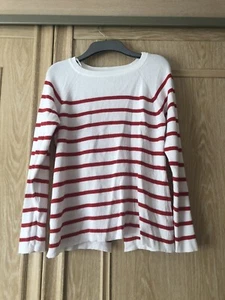 Dorothy Perkins Red And White Stripe Jumper SIZE 12 - Picture 1 of 3