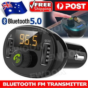 Bluetooth Radio Car Kit Wireless FM Transmitter Dual USB Charger MP3 Player OZ - Picture 1 of 9
