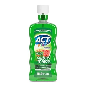 ACT Kids Anticavity Fluoride Rinse Wild Watermelon 16.9 fl. oz. Alcohol Free - Picture 1 of 4