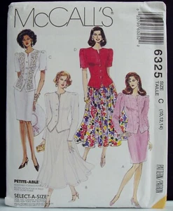 McCalls Falda Completa Recta Princesa Costura Chaqueta Patrón Costura 10,12,14 6325 - Imagen 1 de 2