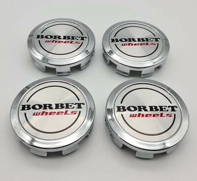 Borbet Wheels 74mm Nabendeckel Nabenkappe Felgendeckel Silber wheels rot 59mm - Imagem 1 de 4