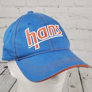 Hans Racing Light Blue Down Force Adustable Strapback ball Hat Cap Blue Orange - Picture 1 of 11