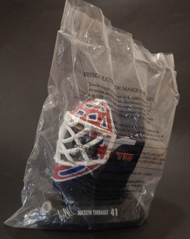 1996 Jocelyn Thibault Candiens McDONALDS NHL Mini Goalie Mask Helmet Unopened Cover