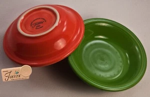Lot of 2 FIESTA 5 ¼” 6 oz. Shamrock Persimmon Fruit Berry Dipping Bowls - Picture 1 of 5