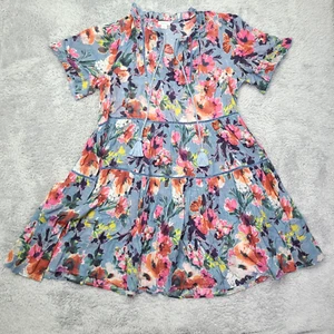 SUNDANCE Floral Dress Womens Size XL Multicolor Ruffle Tiered Eyelet Boho - Imagen 1 de 9