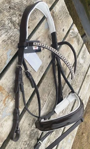 Horze Grayson Doma Clásica Brida Ergonómica Habana con Cinta para Cejas Cristal V - Imagen 1 de 8