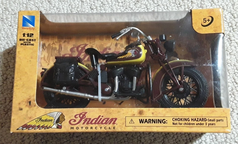 Nuevo juguete fundido a presión Ray Toys escala 1:12 réplica Indian Sport Scout 1934 22 Foto 1 de 4