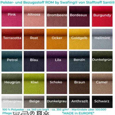 Robuster Polsterstoff "ROM"- 100 Prozent Polyester - 25 Farben meliert Dekostoff - Bild 1 von 4