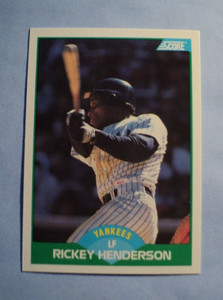 1989 Score  Rickey Henderson HOF #70 New York Yankees NMT-EX AUCT#9775