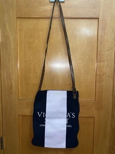 Victoria's Secret Crossbody Canvas Vinyl Bag Black Pink Limited Edition 2015 - Picture 1 of 6