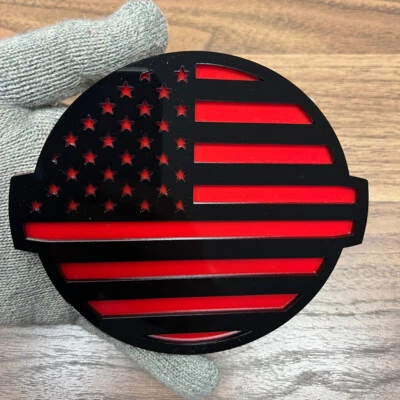 Tailgate Emblem Badge fits Nissan Titan 16-24 BLACK RED | AMERICAN FLAG - Image 1 of 2