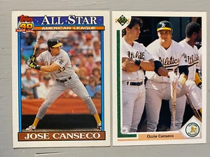 Brothers Package - The Canseco's (Ozzie & Jose) '91 Topps #390 & '91 UD #146 - Picture 1 of 2
